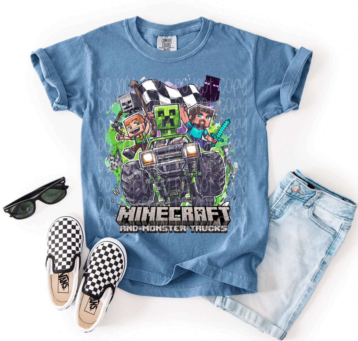 Minecraft and Monster Trucks DTF Prints