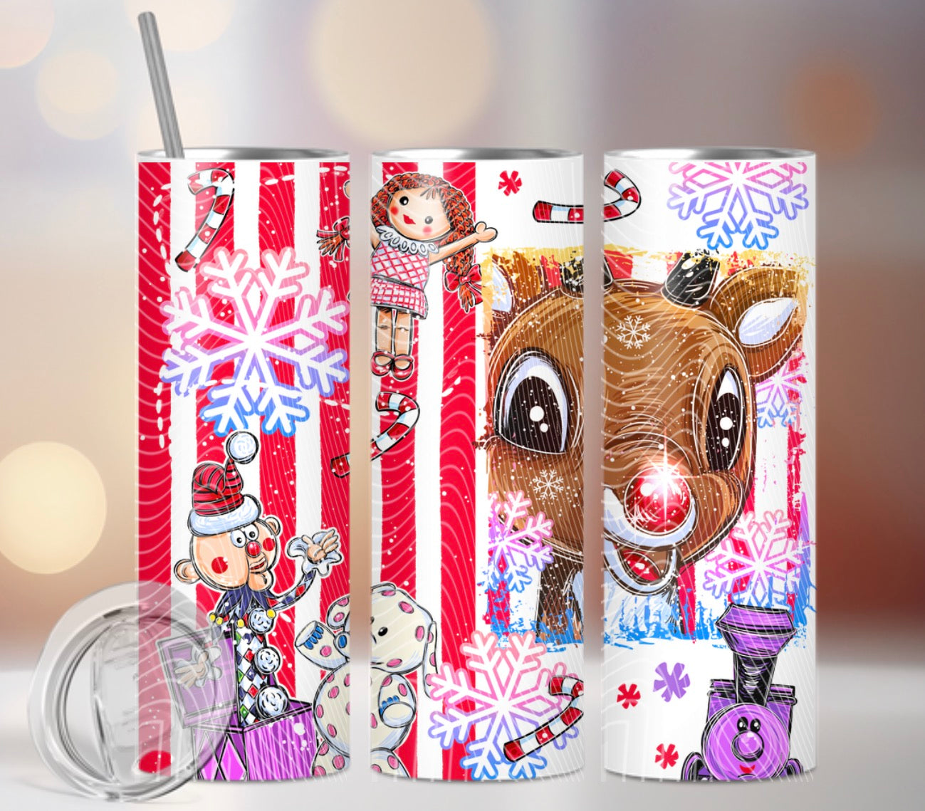 Christmas Rudolph Tumbler Wrap
