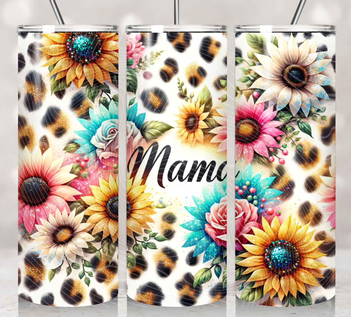 Mama Sunflowers and Leopard