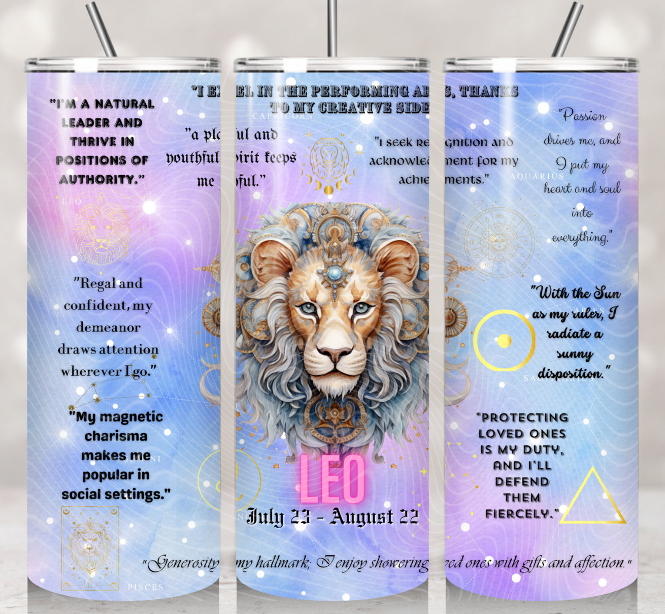 Zodiac Leo Purple Watercolors