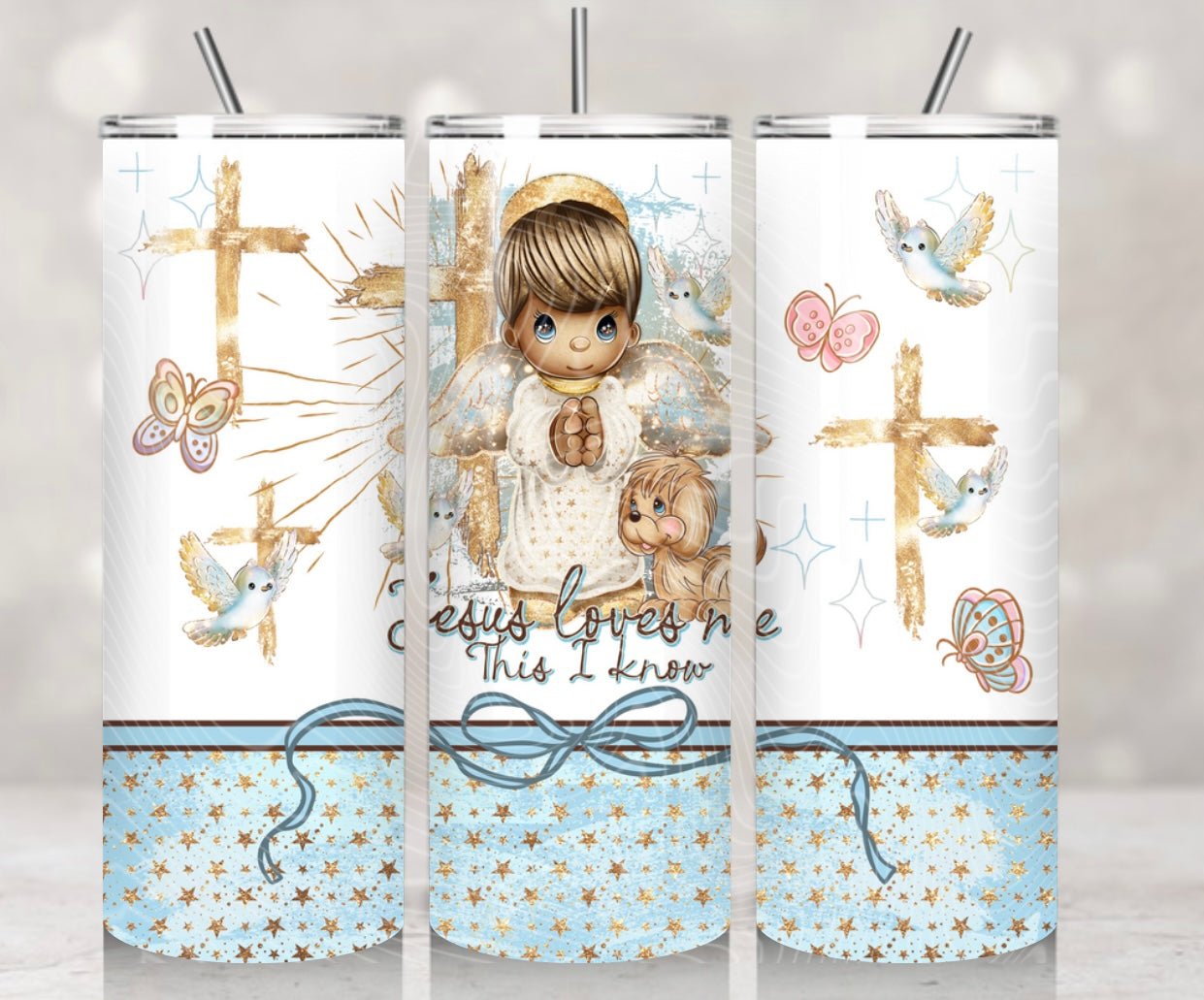 Jesus Loves Me This I Know/ Blue With Brown Tone