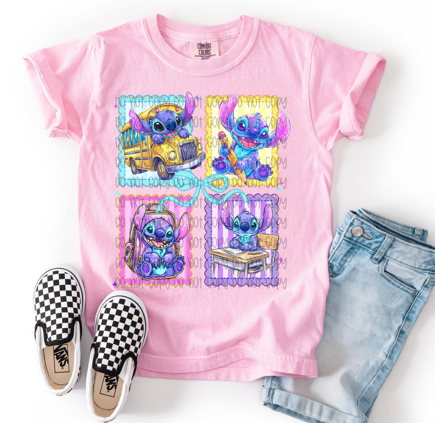 Stitch At School Stamps DTF Prints