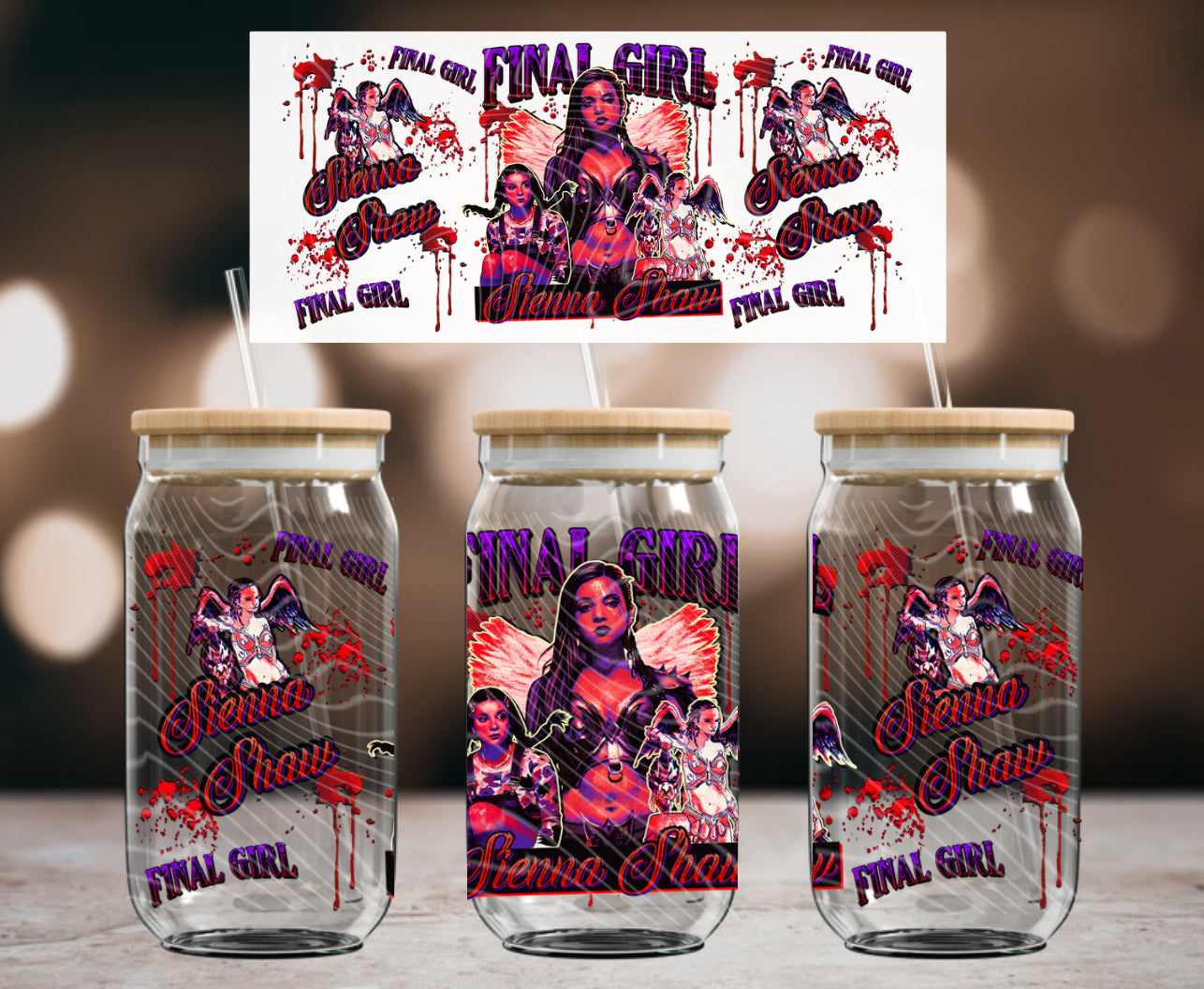 Final Girl 16 oz Glass Can Wraps