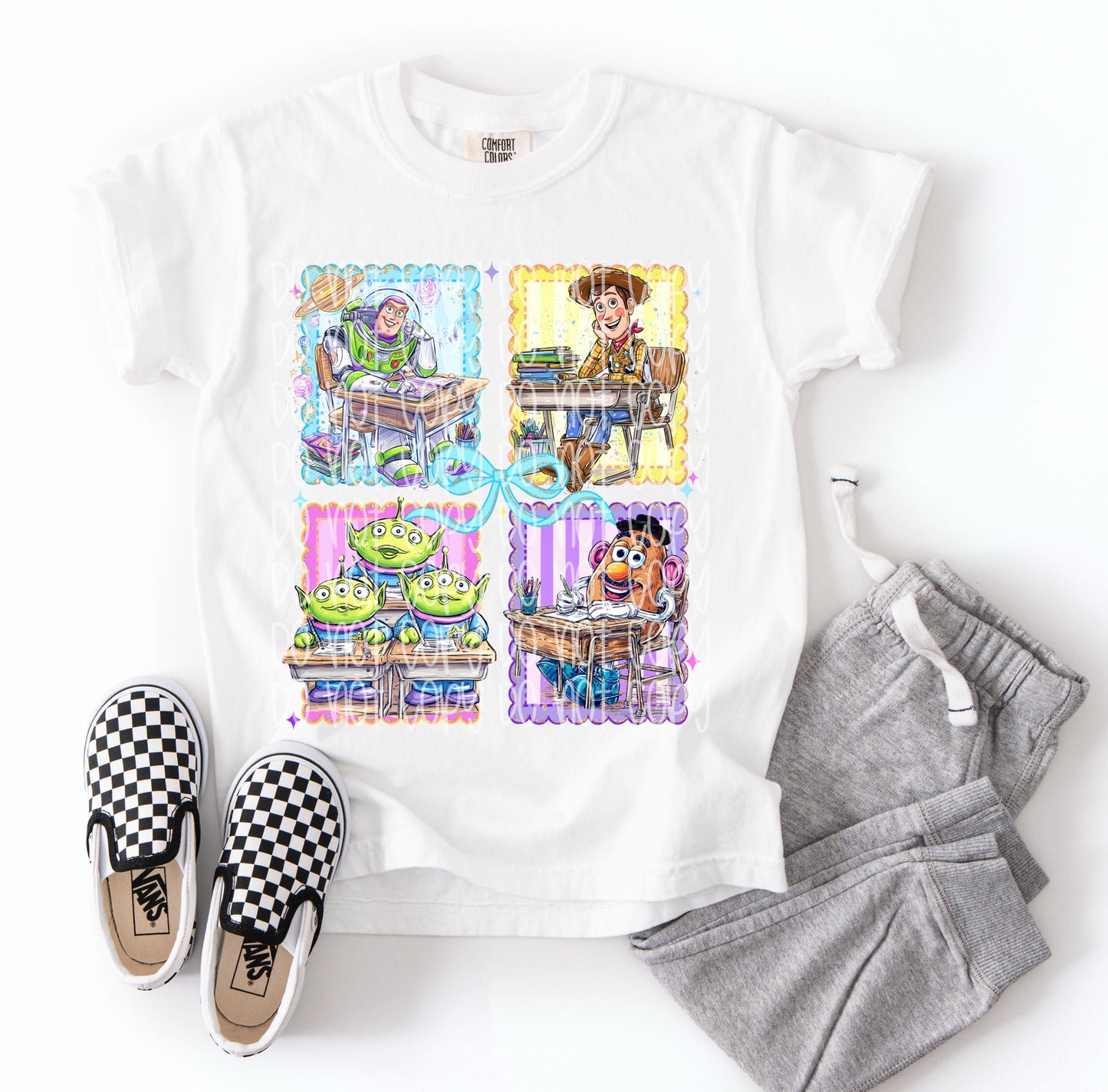 Toy Friends At School Stamps DTF Prints