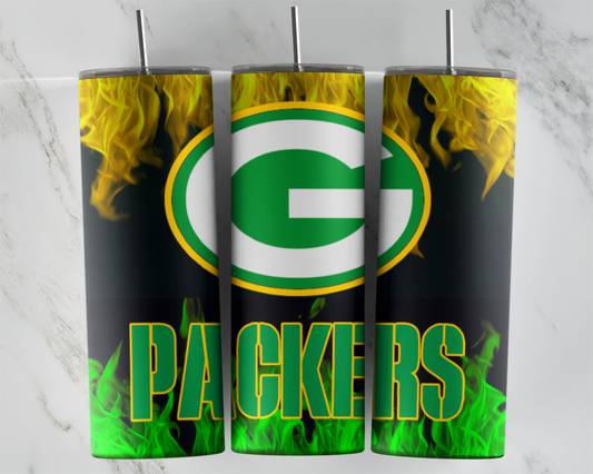 GB Packers Flames Football Sports