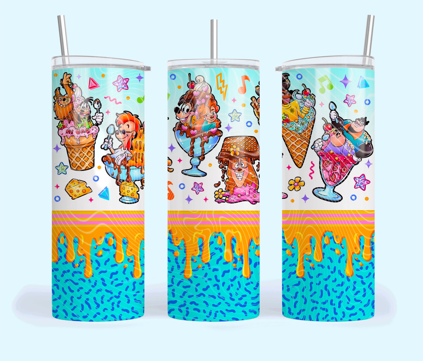 Ice Cream Goofy Characters Tumbler Wrap