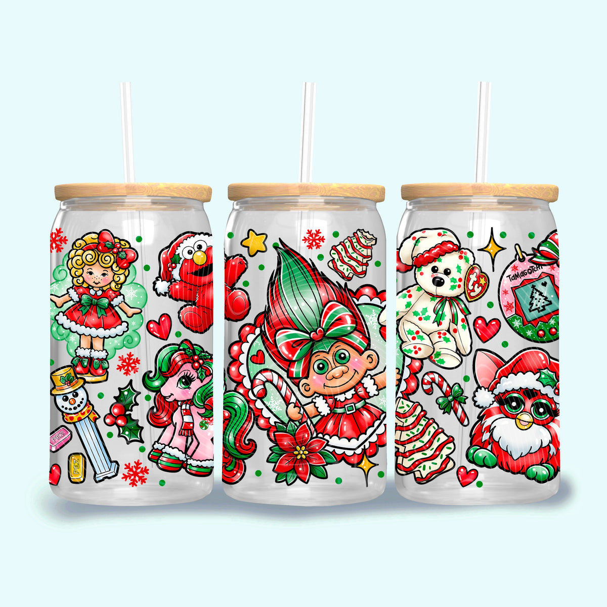 90’s Christmas 16 oz Glass Wrap