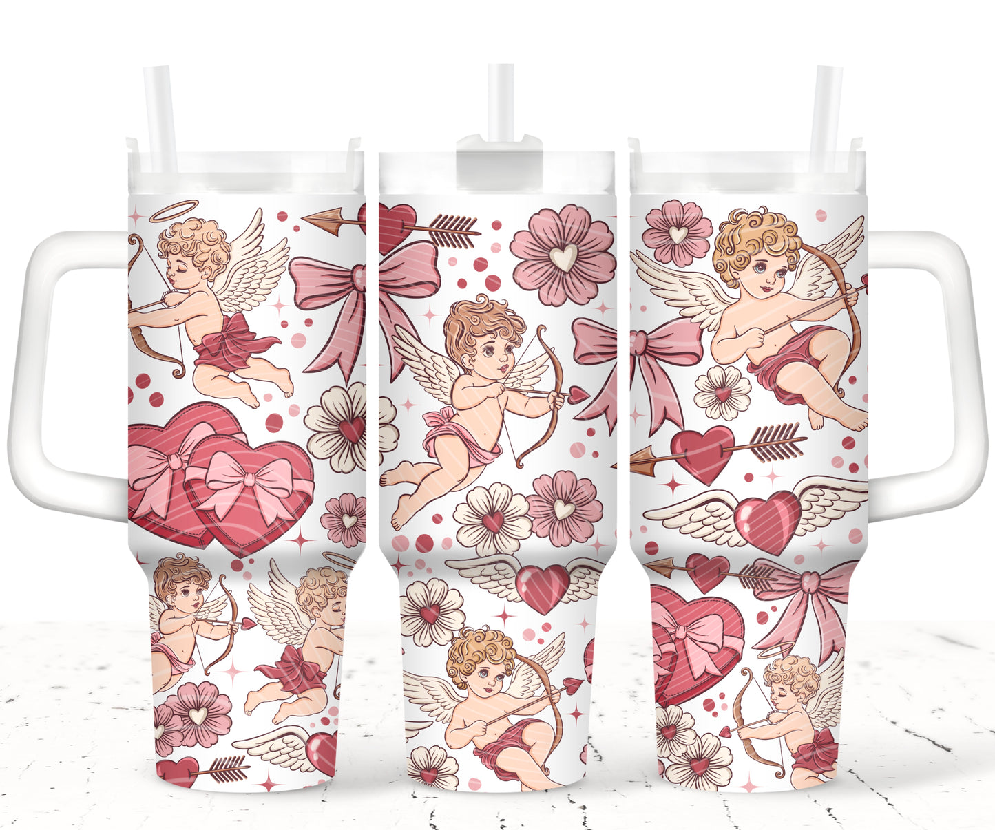 Floral Cupid 40 oz Tumbler Prints