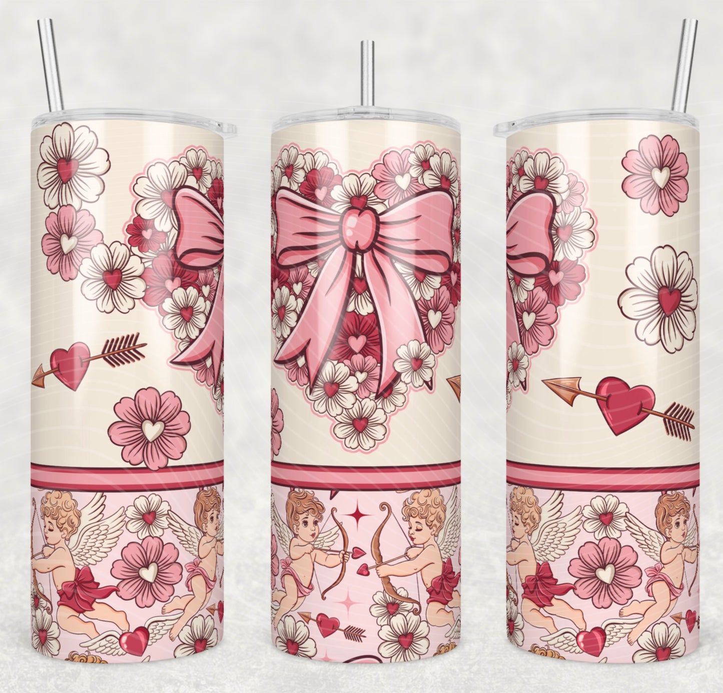 Floral Heart Cupid
