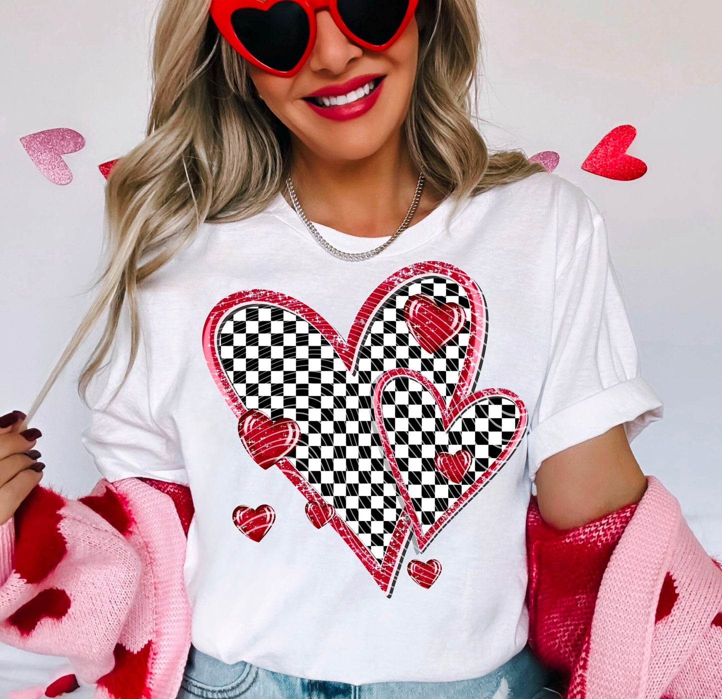 Checkered Heart DTF Print