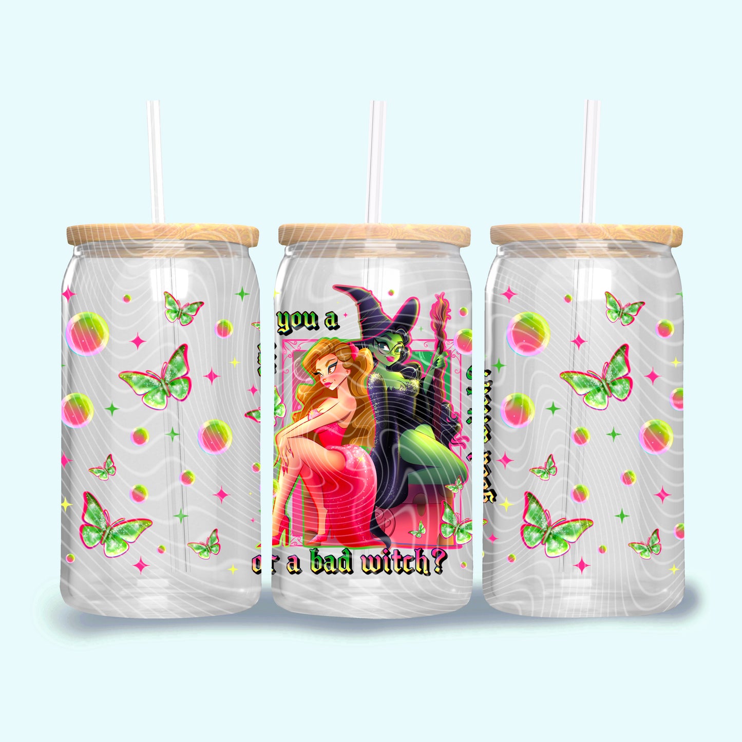Good Witch Or Bad Witch 16 oz Glass Can Wrap