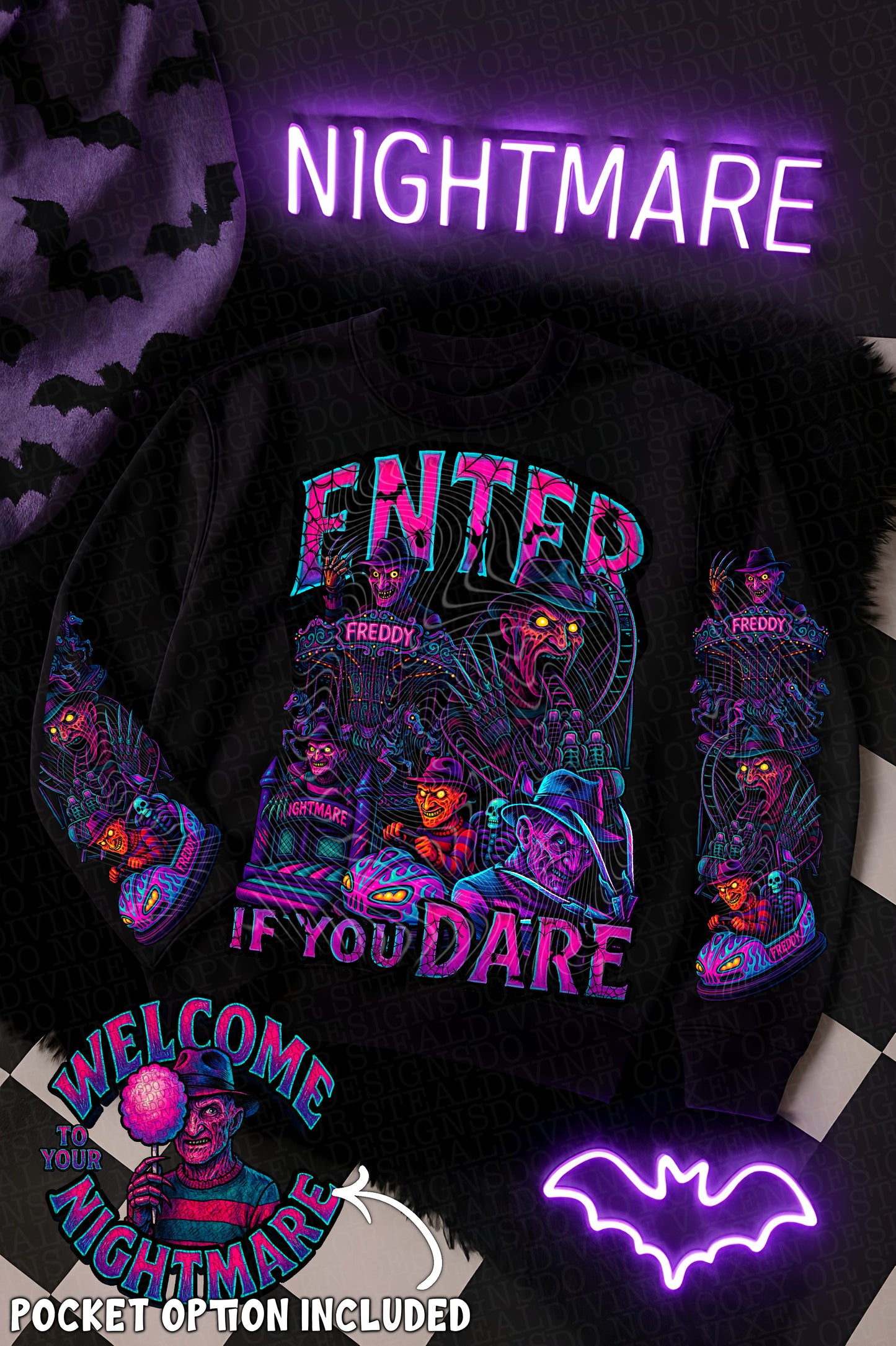 Enter If You Dare (Freddy) DTF Prints