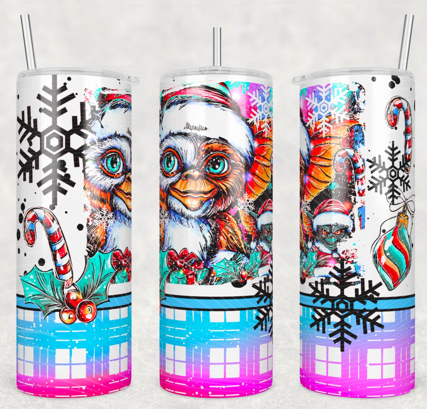 Christmas Gizmo Selfie Tumbler Wrap