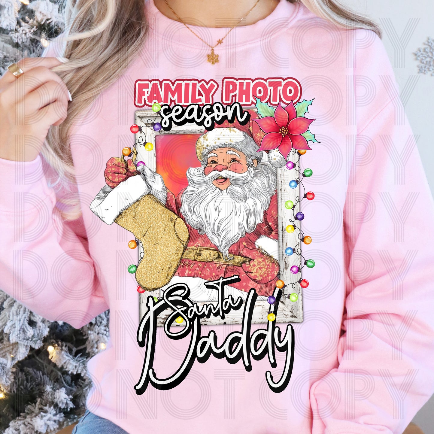 Family Photo Season Santa Daddy DTF Prints