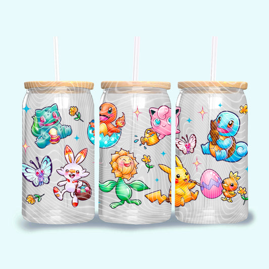 Happy Poke-Easter 16 oz Glass Can Wrap