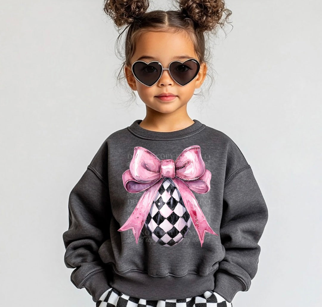 Checkered Easter Egg Pink Coquette DTF Print