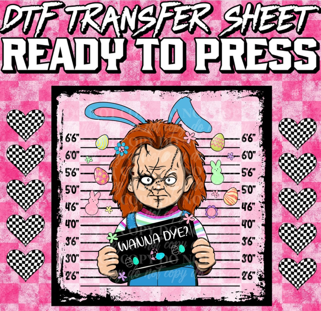 Horror Easter Chucky Wanna Dye? DTF Print
