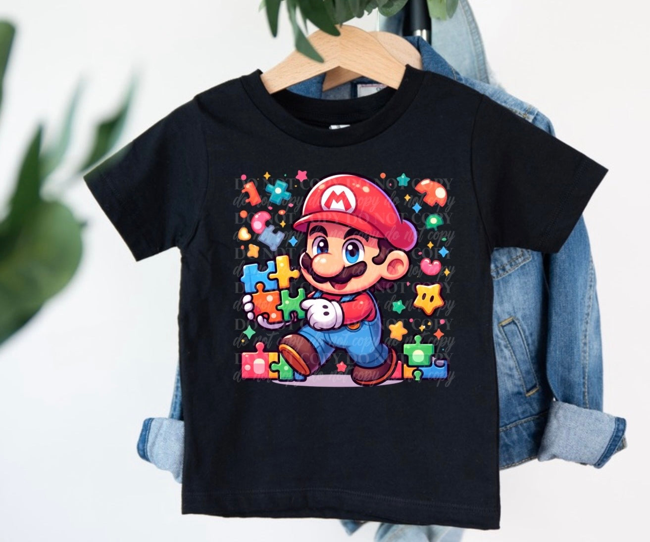 Cute Autism Mario DTF Print