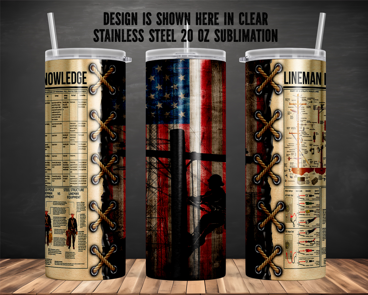 Lineman Knowledge with US Flag