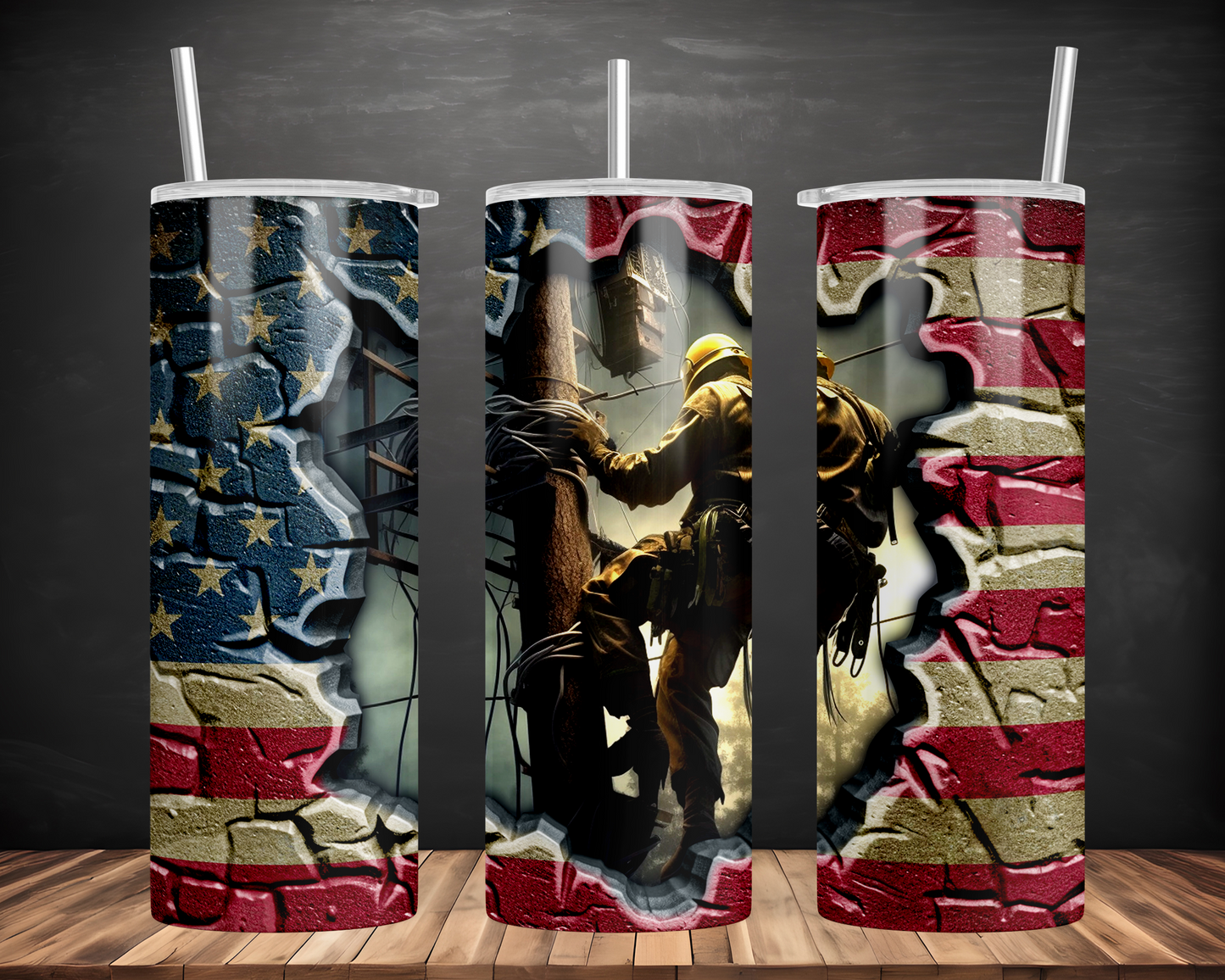 3D Lineman Bursting Flag