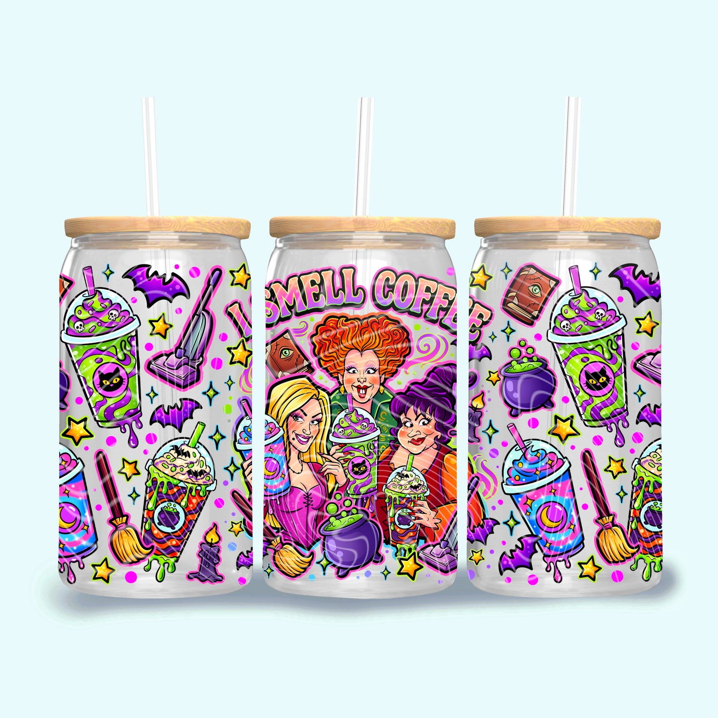 I Smell Coffee 16 oz Glass Wrap