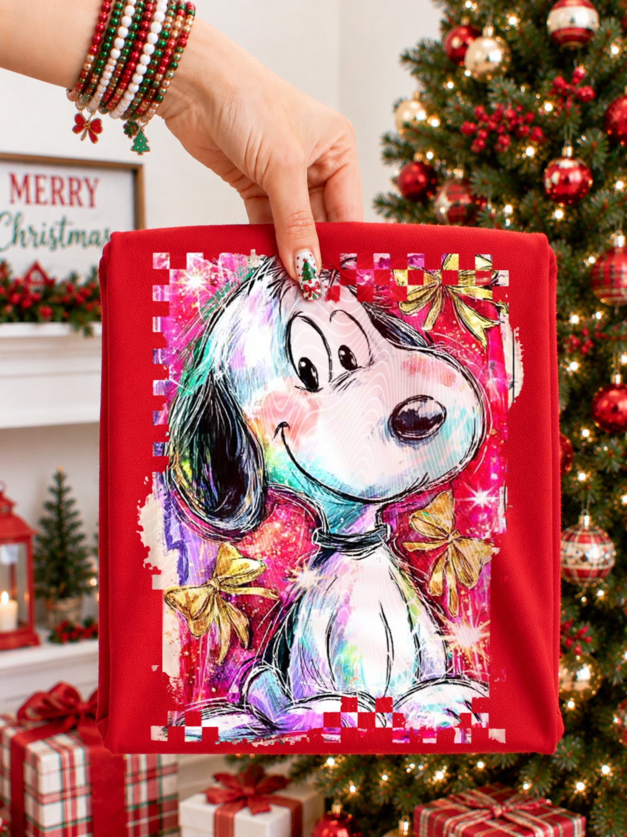 Selfie Christmas Snoopy DTF Print