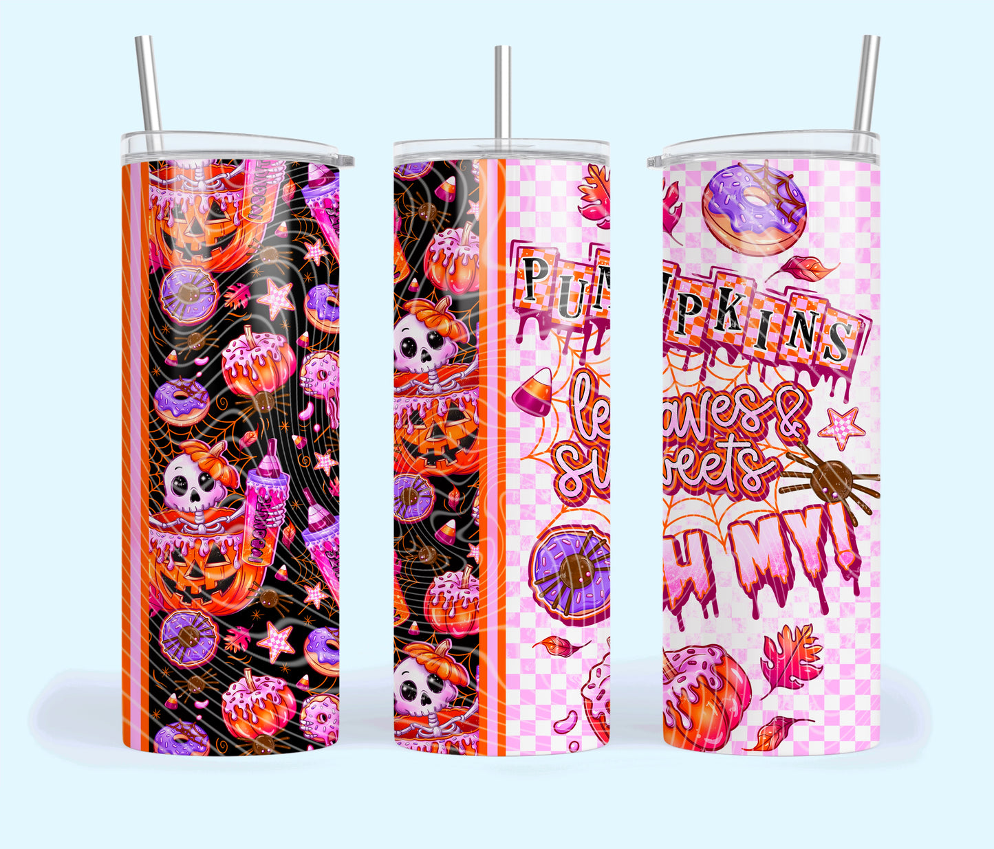Pumpkins Leaves and Sweets Oh My Tumbler Wrap