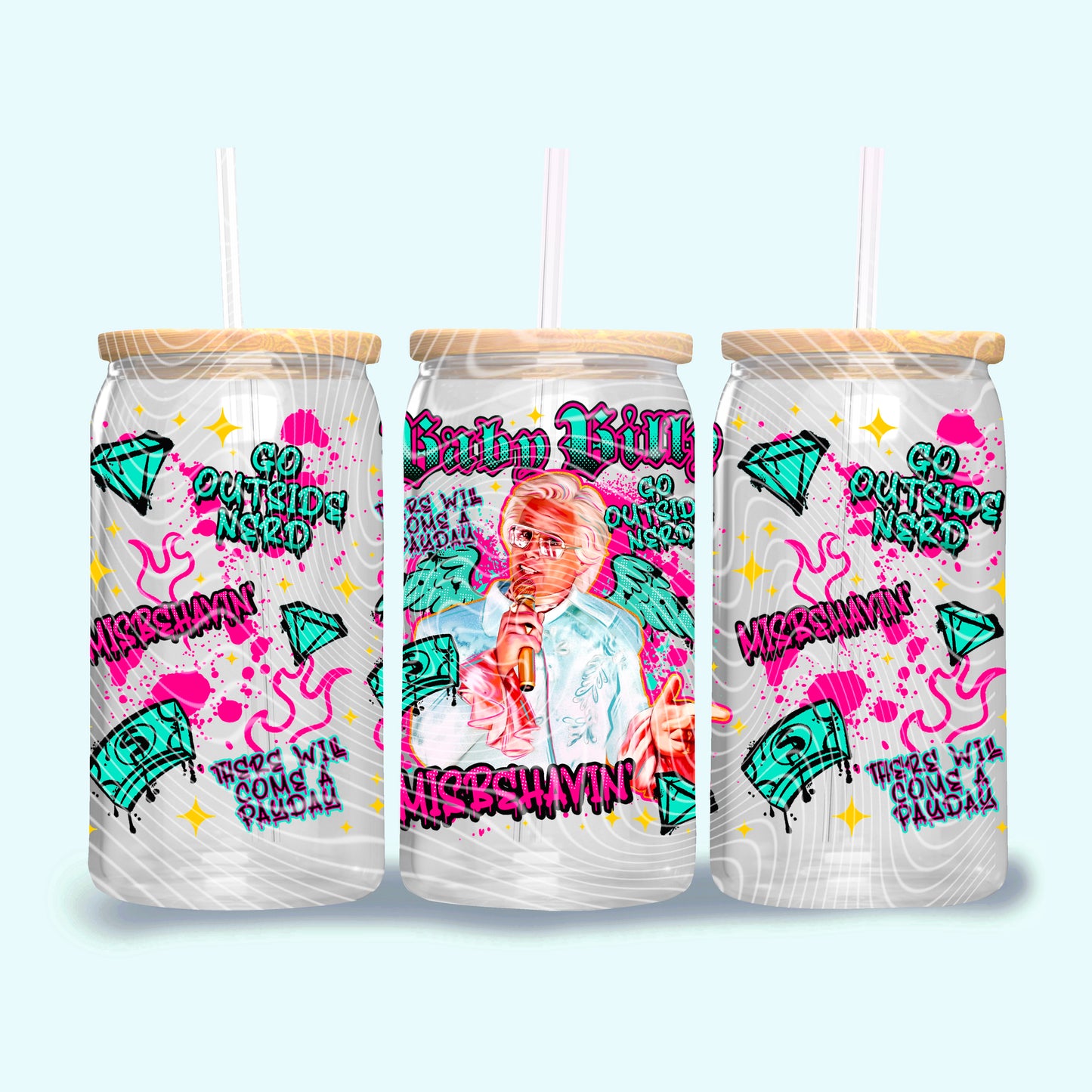 Baby Billy 16 oz Glass Can Wraps
