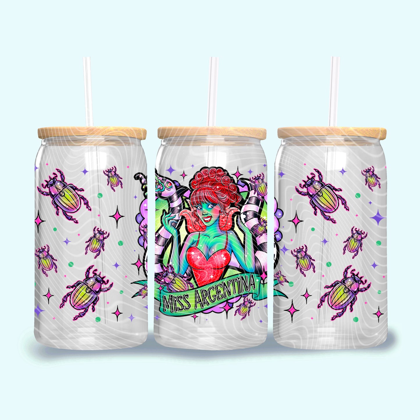 Miss Argentina 16 oz Glass Can Wrap