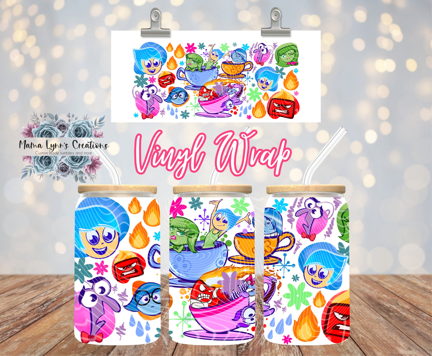 Inside Out TeaCups 16 oz Glass Can Wrap