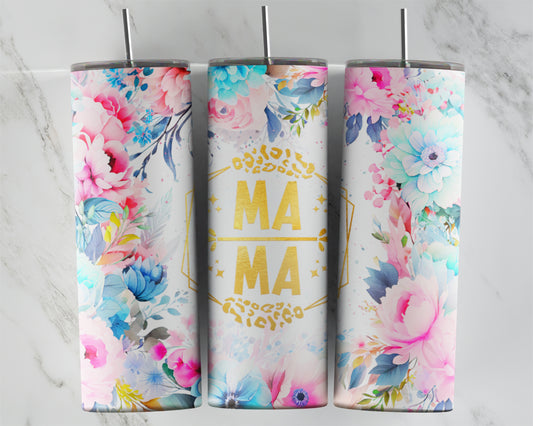 Watercolor Floral Mama Quote Design Transfers