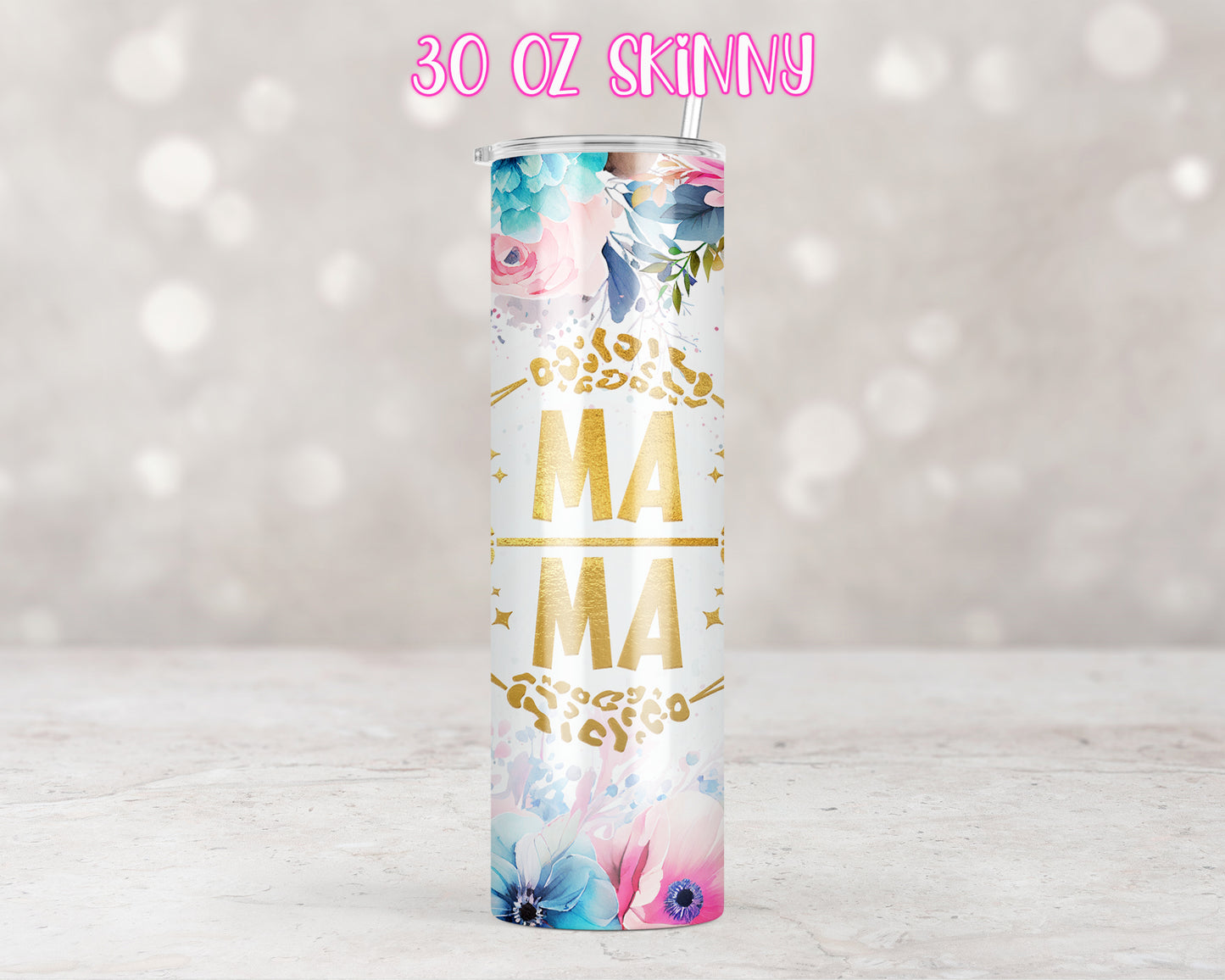 Watercolor Floral Mama Quote