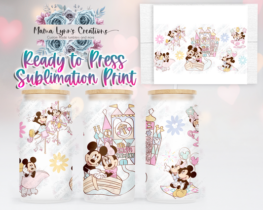 Mouse Fun At The Park 16 oz Glass Can Wrap
