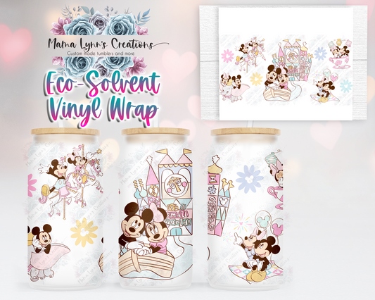 Mouse Fun At The Park 16 oz Glass Can Wrap