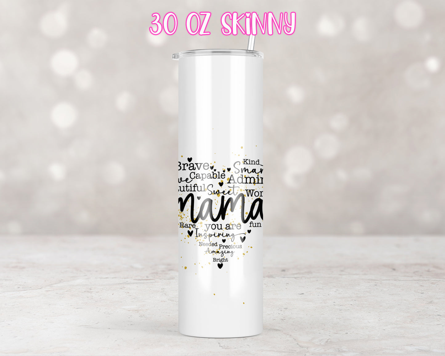 Orange Floral Mama Quote