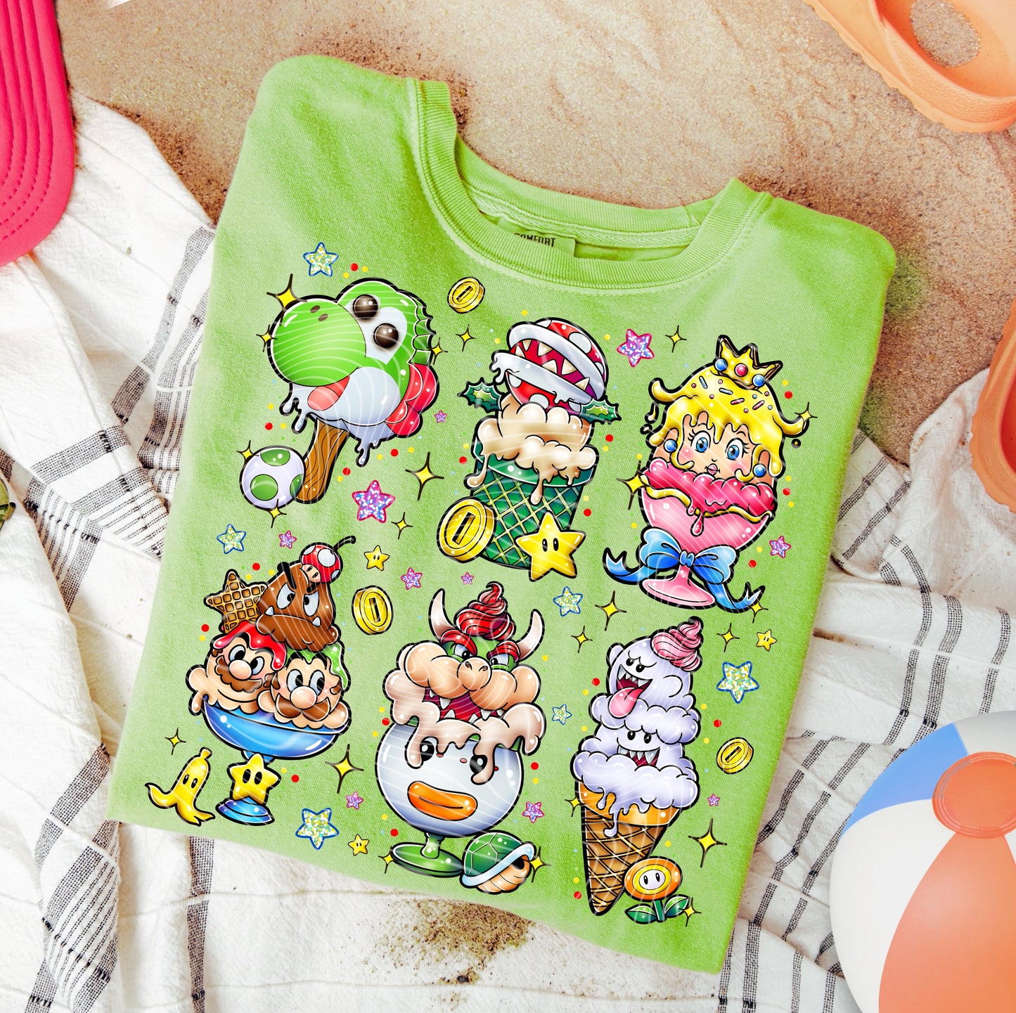 Ice Cream Mario & Friends DTF Print