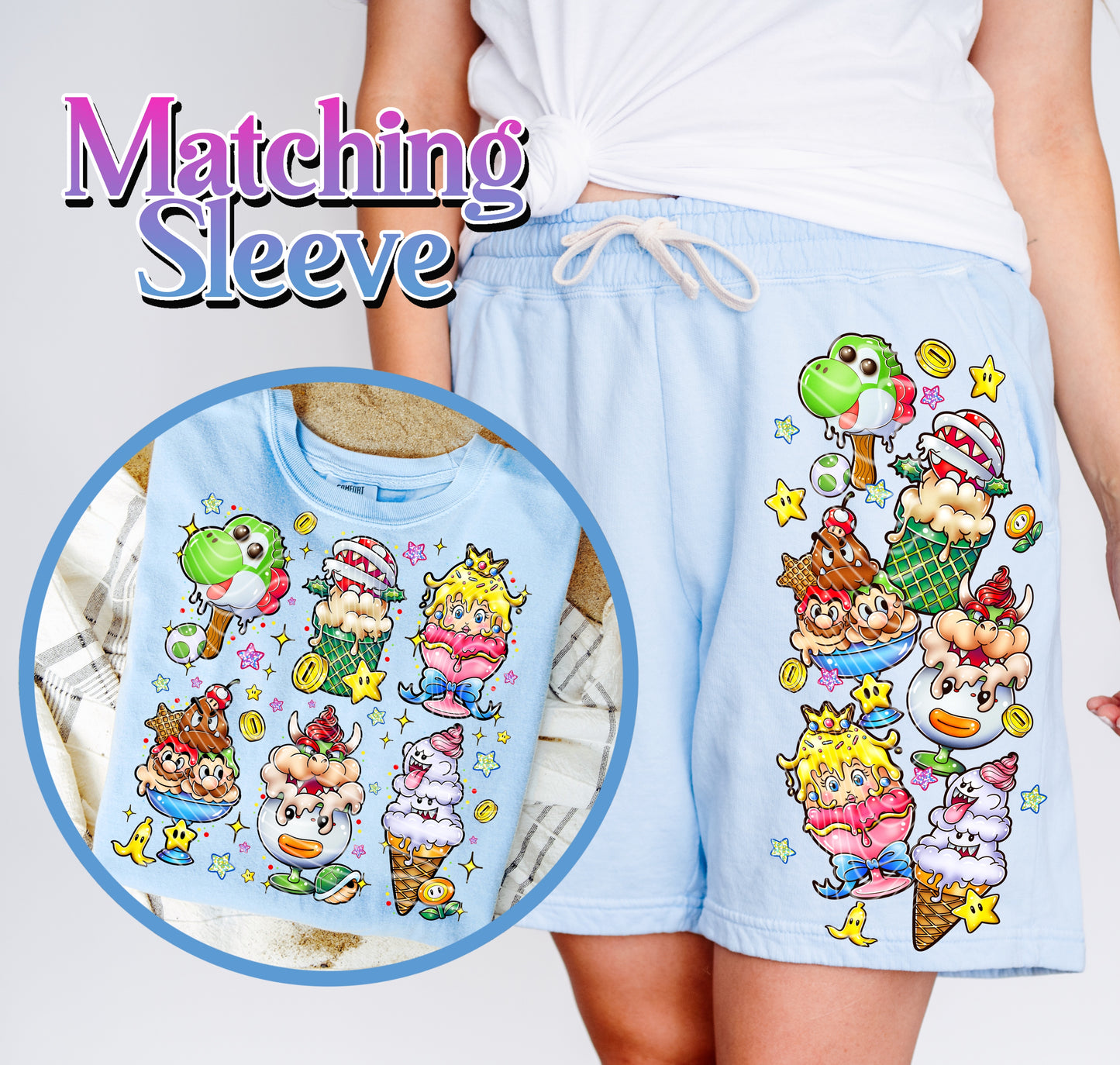 Ice Cream Mario & Friends DTF Print