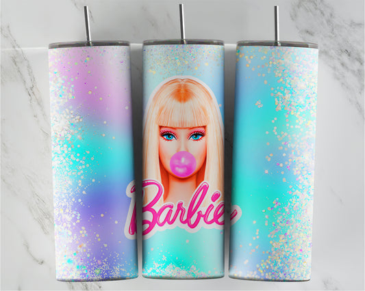 Pastel Iridescent Glitter Barbie Bubblegum