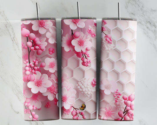 3D Pink Honeycomb Sakura