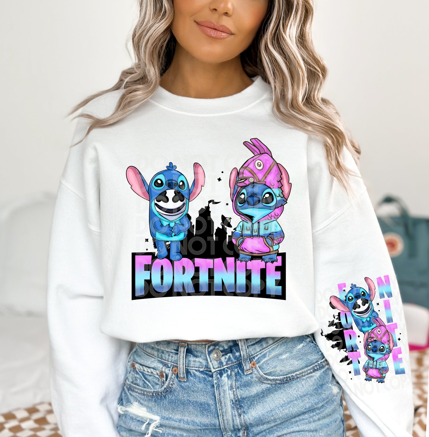 Gamer Llama Stitch DTF Print