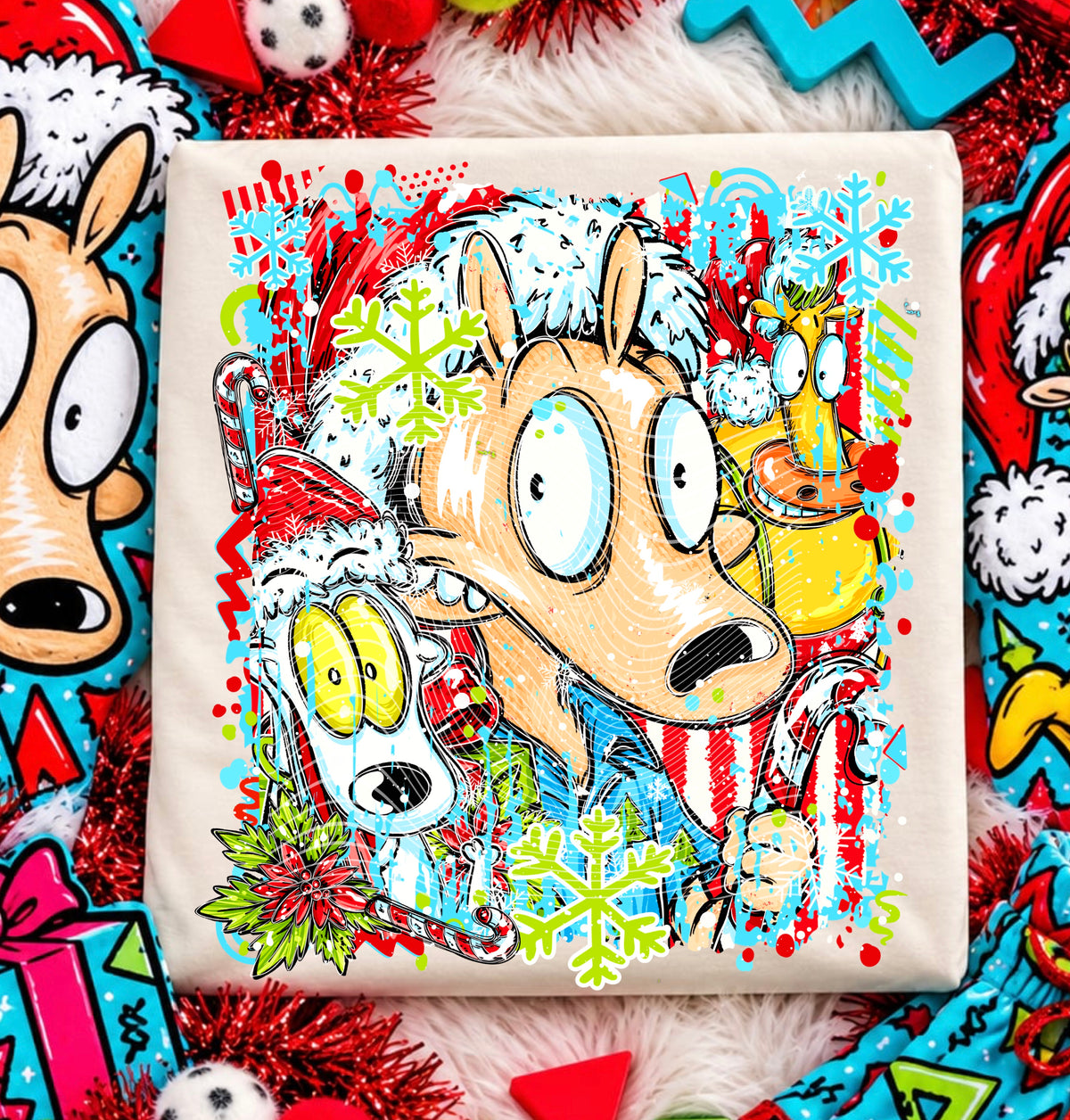 Rocko 90’s Christmas DTF Print