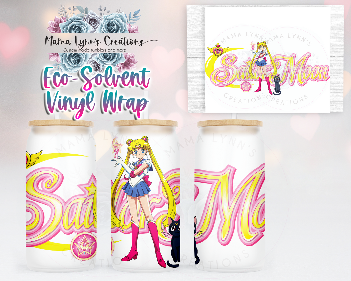 Sailor Moon 16 oz Glass Can Wrap