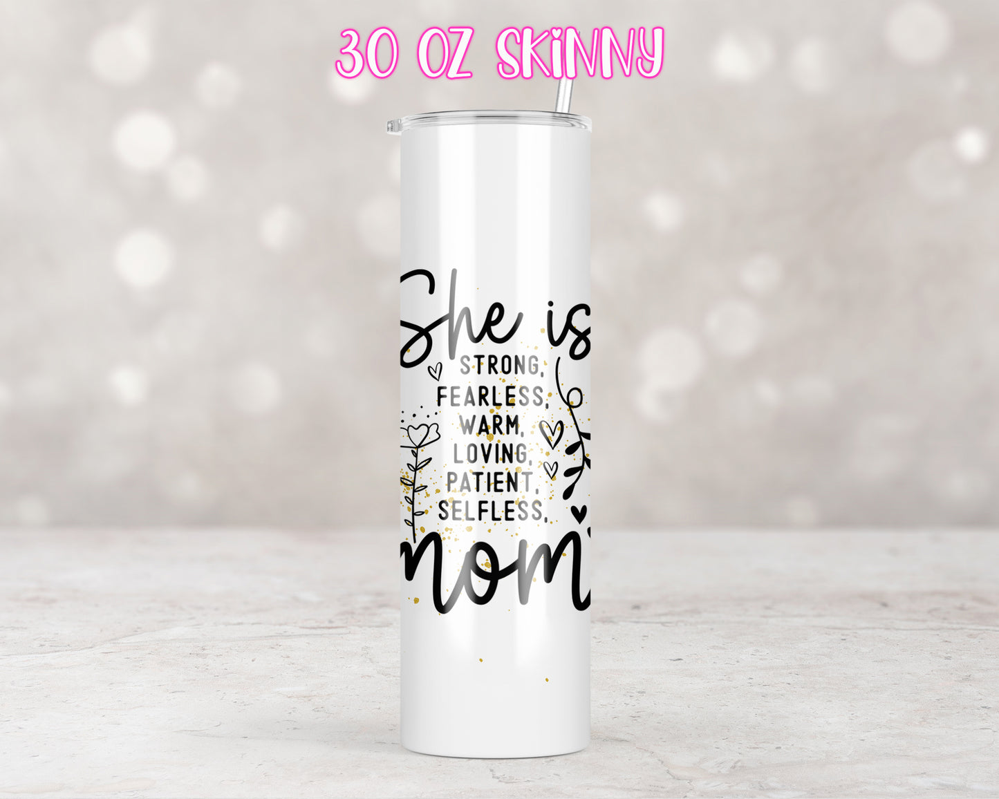 Orange Floral She Is Mom