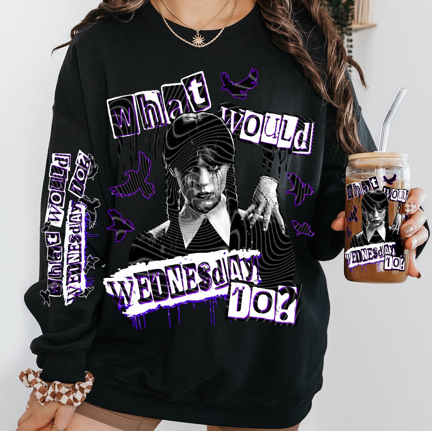 (Purple) What Would Wednesday Do DTF Prints