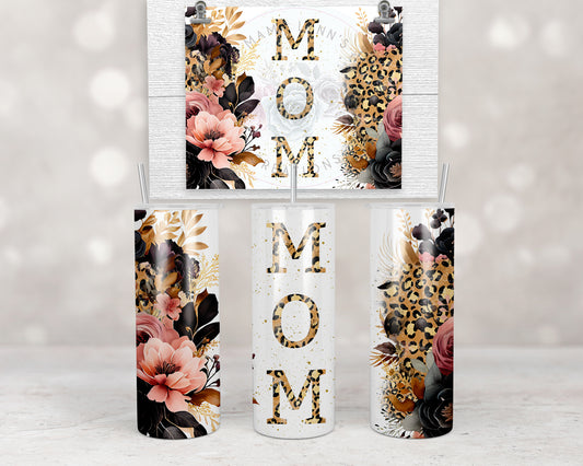 Pink and Black Floral Mom Design Transfers