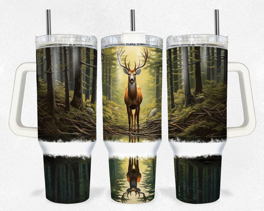 Reflections Deer Forest 40 oz Tumbler Prints