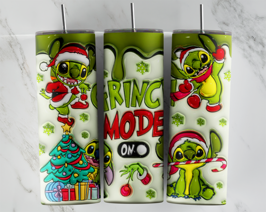 3D/ Inflated Grinch Mode Stitch Christmas