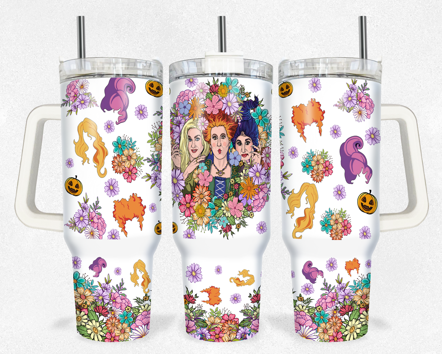 Hocus Floral Halloween 40 Oz Print