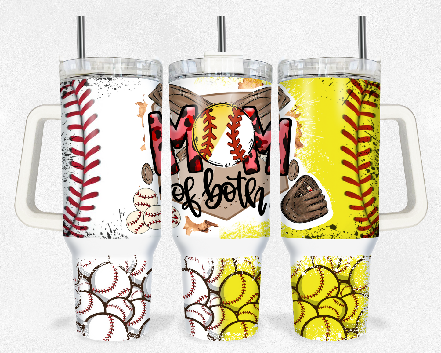 Mom Of Both Sports Style 40 Oz Print