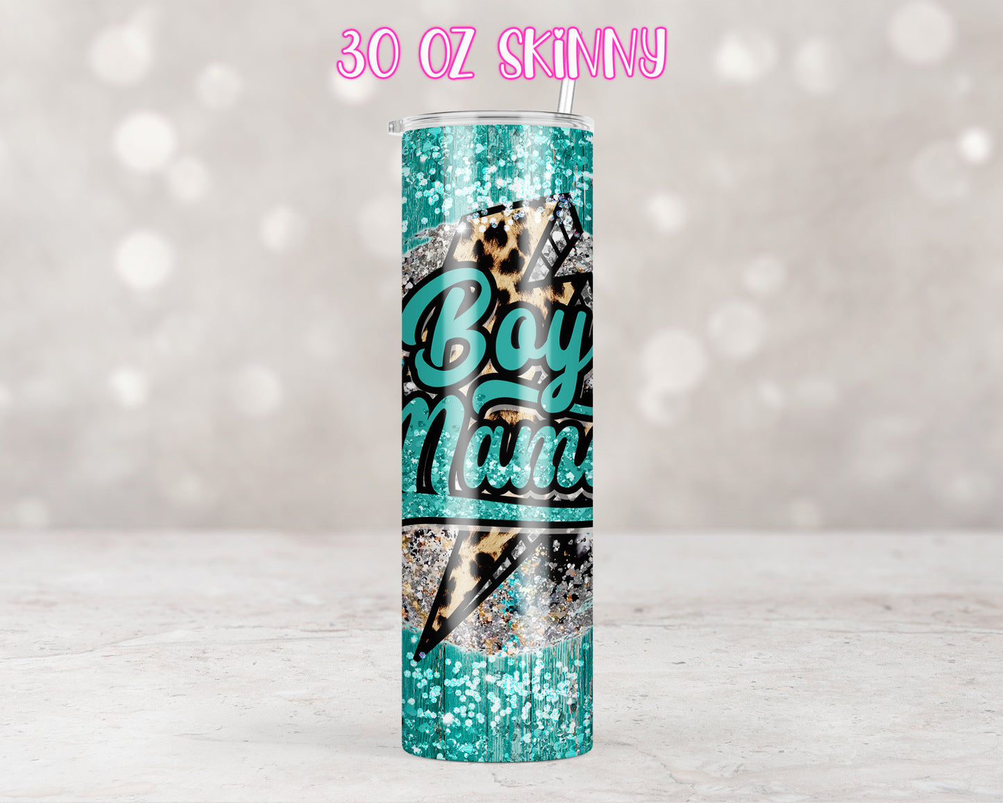 Boy Mama Teal Leopard